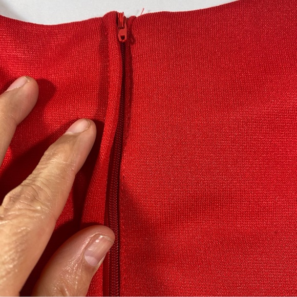 Flappers dress women’s large red dress with tassels short sleeve back zipper - Picture 2 of 8